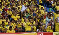 Hinchas de Colombia en las gradas del Metropolitano.