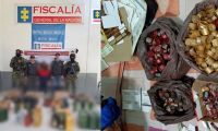 Varias botellas e insumos fueron incautados en diligencias realizadas por investigadores del CTI de la Fiscalía.