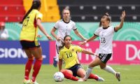 Acción del partido entre Colombia y Alemania.