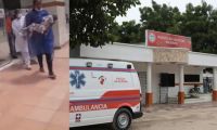 Las ambulancias en mantenimiento. 