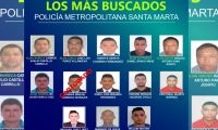 Cartel de los más buscados en Santa Marta