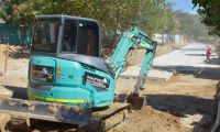 Obras en la vía principal de Timayui