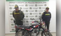 Una de las motocicletas recuperadas.
