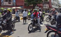 Motociclistas protestando en la Quinta. 