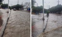 Estado de la avenida del Libertador tras la lluvia.