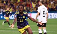 Linda Caicedo en el partido contra Alemania.