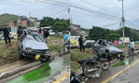 Vehículo se accidenta en la vía entre La Lucha y Gaira