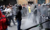 Disturbios en inmediaciones del Palacio de Justicia el pasado 8 de febrero.