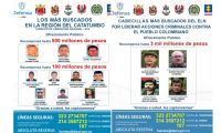 Gobierno nacional ofrecerá hasta 3.000 millones de pesos por información sobre la ubicación de los altos mandos del ELN.