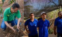 Conductores del Setp en actividad de siembra de árboles. 