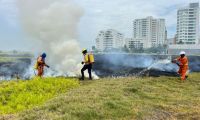 Incendio en el sector de Pozos Colorados.