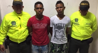 Alias 'Coco' y 'Chuky', capturados por la Policía Metropolitana de Santa Marta.