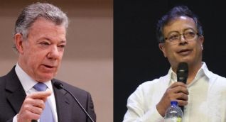 Expresidente Juan Manuel Santos y presidente Gustavo Petro.