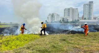 Incendio en el sector de Pozos Colorados.