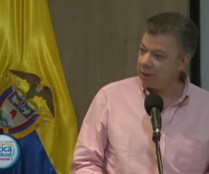 Juan Manuel Santos, en su intervención desde la ciudad de Santa Marta.