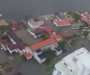 Panorámica de Cartagena inundada. 