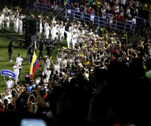 Delegación colombiana, durante el desfile de inauguración de los Bolivarianos.