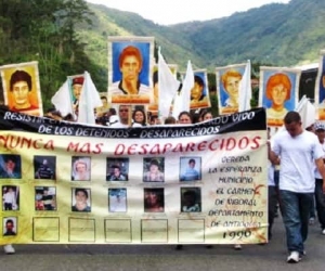 Manifestación por los desaparecidos de la vereda La Esperanza.