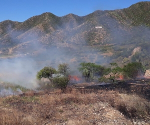 Debido a las fuertes brisas el incendio logró propagarse con rapidez dificultando las labores de supresión.