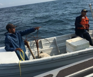 Los pescadores fueron trasladados a la playa de Bello Horizonte. 