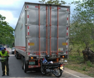 Así quedó la moto en la que murió Edgardo de la Cruz Barrios, este miércoles.