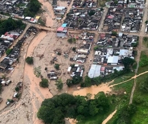 Imagen aérea del lugar de la emergencia.
