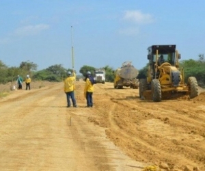 Aspecto de la construcción de la vía de la Prosperidad.