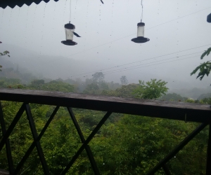 Vista de la lluvia desde Minca, en la Sierra Nevada de Santa Marta.