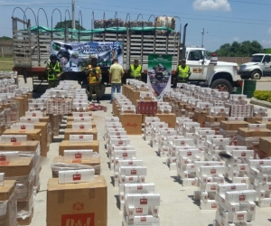 56 mil cajetillas de cigarrillo de diferentes marcas fueron incautadas en las vías del Cesar. 