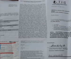 Documentos enviados por correos a la víctimas. 