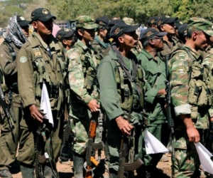 Imagen de un grupo de exguerrilleros de las FARC.
