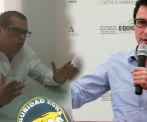 El abogado Julián García (izq) visitó Santa Marta para poner la cara y desmentir que hubiera visitado al paramilitar Yoyo Rojas.