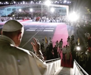 El Papa Francisco en su despedida de Colombia. 