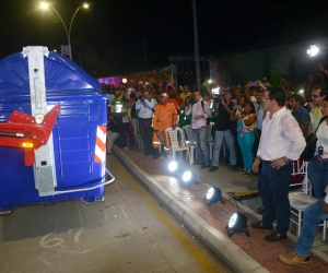 Durante el evento fue realizada una muestra de cómo funcionan los contenedores.