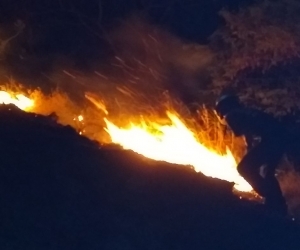 Incendio en el cerro el Ziruma.