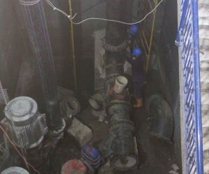 Tubo que se estalló en el sector de El Rodadero.