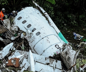 Avión de LaMia, donde viajaba el equipo Chapecoense.