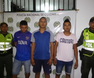 Los capturados Ricardo Daniel Villafañe González, José Enrique Herrera de Arco y Teobaldo Junior Villa Herrera.