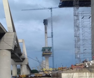  Puente Pumarejo en construcción.