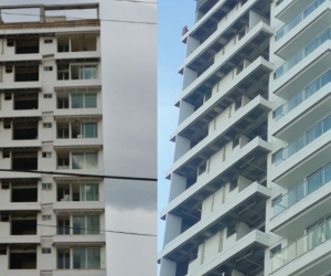 El edificio Puerto Bay está ubicado en el sector de Playa Salguero. 