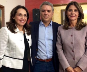 Viviane Morales; el presidente, Iván Duque y la vicepresidente, Martha Lucía Ramírez.