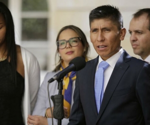 Nairo Quintana, durante su intervención en la celebración de los 50 años de Coldeportes