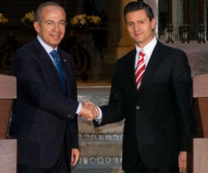 El expresidente de México, Felipe Calderón y el actual mandatario, Enrique Peña Nieto.