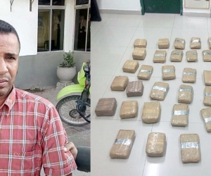Luifran Arévalo Turizo, detenido con 20 'panelas' de marihuana.