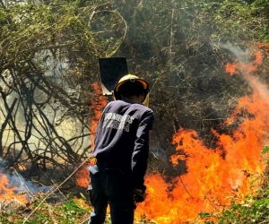 Fuertes vientos han hecho difícil sofocar las llamas.