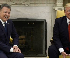 Juan Manuel Santos, Presidente de Colombia y el mandatario estadounidense, Donald trump.
