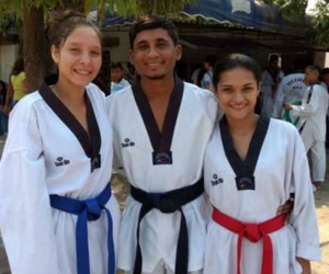 Taekwondistas que representarán a Ciénaga, en torneo previo al mundial de fútbol Rusia 2018.