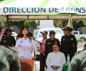 Gobernadora Rosa Cotes durante la socialización. 