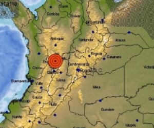 Mapa de la región central de Colombia.