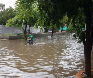 Por falta de un box culvert, la carrera 20 en el barrio Jardín se inunda con cualquier lluvia.